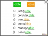 Words Ending in -able, -ible, -ably and -ibly - Years 5 and 6 Teaching Resources (slide 8/49)